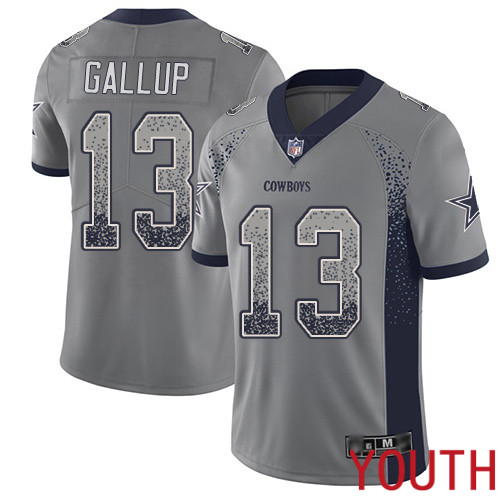 Youth Dallas Cowboys Limited Gray Michael Gallup 13 Rush Drift Fashion NFL Jersey